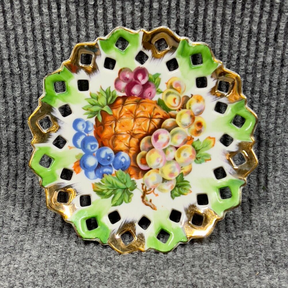 Vintage ARTMARK Fruit 7" Collector's‎ Plate Decor Diamond Shaped Porcelain Japan